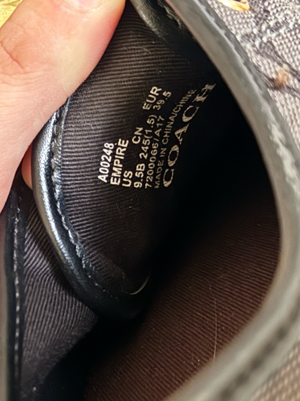 Coach Black Empire Canvas Sneakers w: Gold-Tone Accents - Picture 6 of 8